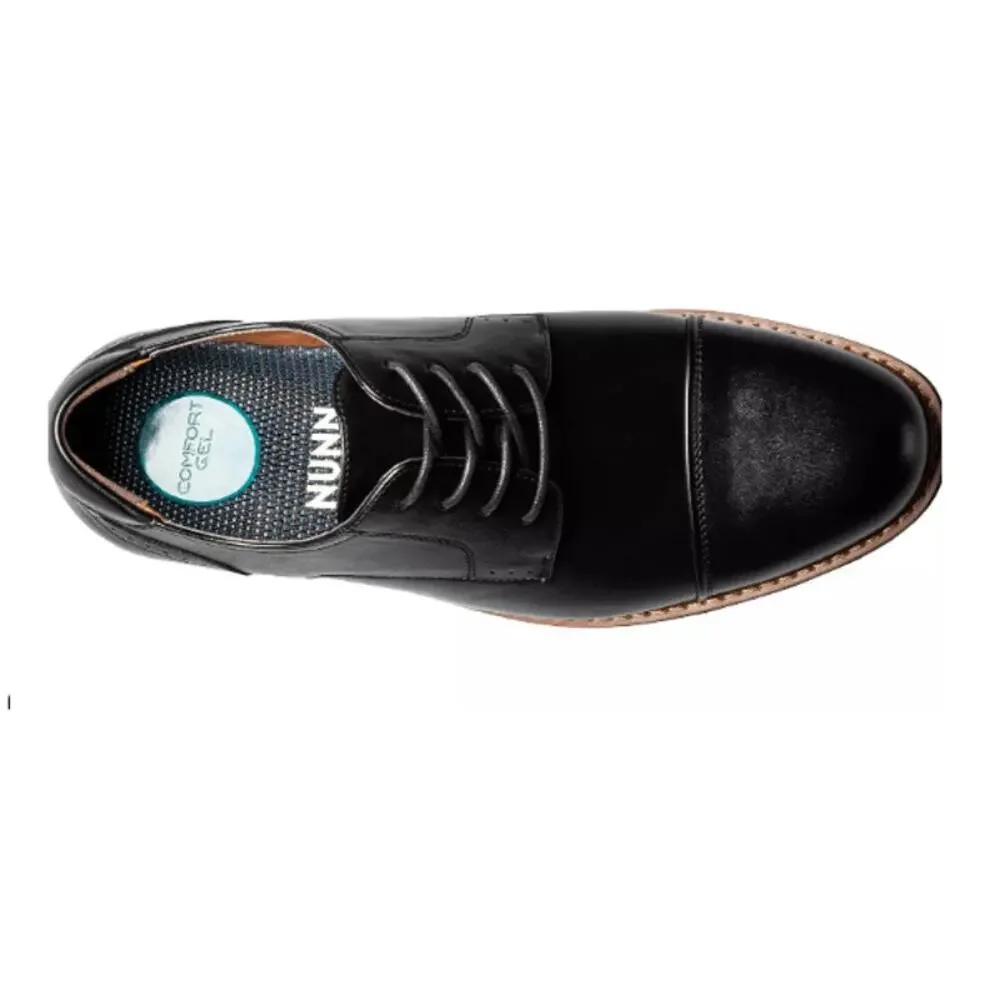 Nunn Bush Men's Black Faux leather Royce Cap Toe Oxford Shoes Size 10.5M